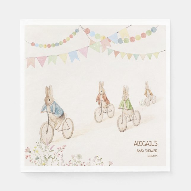 Peter the Rabbit Bunny Gender Neutral Baby Shower Napkin (Front)