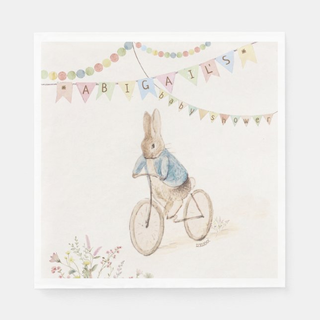 Peter the Rabbit Bunny Gender Neutral Baby Shower Napkin (Front)