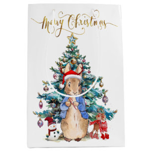 Peter the Rabbit Celebrates Christmas  Medium Gift Bag