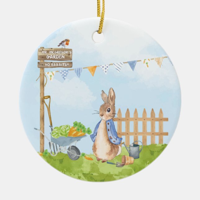 Peter the Rabbit Ceramic Tree Decoration (Front)