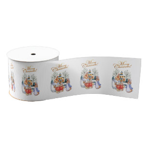 Peter the rabbit Christmas shopping Grosgrain Ribbon