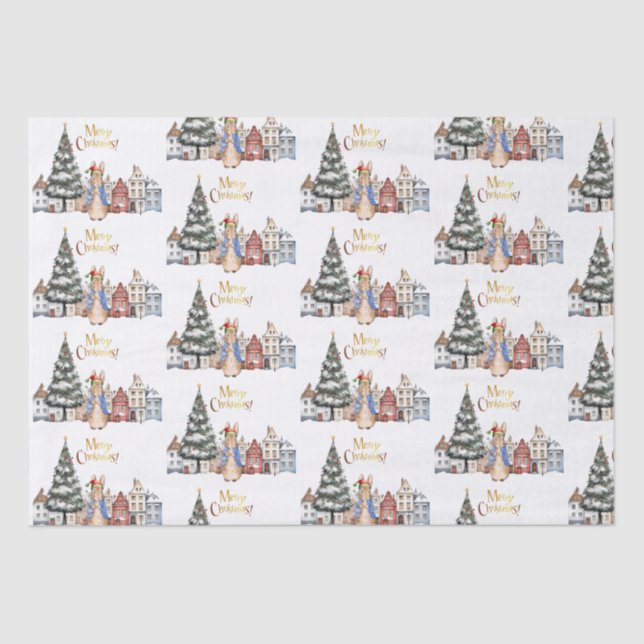Peter the Rabbit Christmas Shopping Tissue Paper (Front)