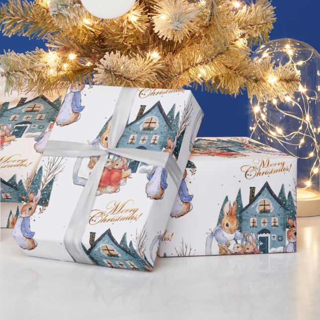Peter the rabbit Christmas shopping Wrapping Paper (Holidays)