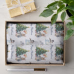 Peter the Rabbit Christmas tree Tissue Paper<br><div class="desc">Peter the Rabbit with balloons and a Christmas tree and snowman
Merry Christmas greeting</div>