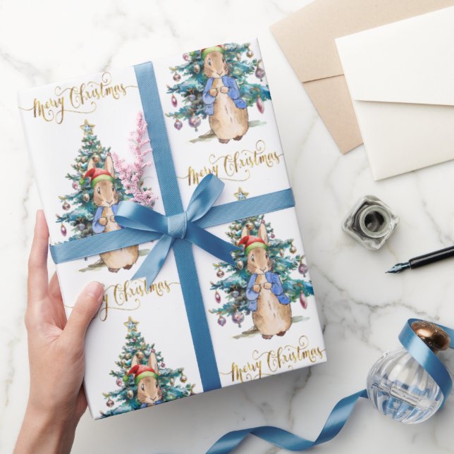 Peter the Rabbit Christmas tree Wrapping Paper (Gifting)