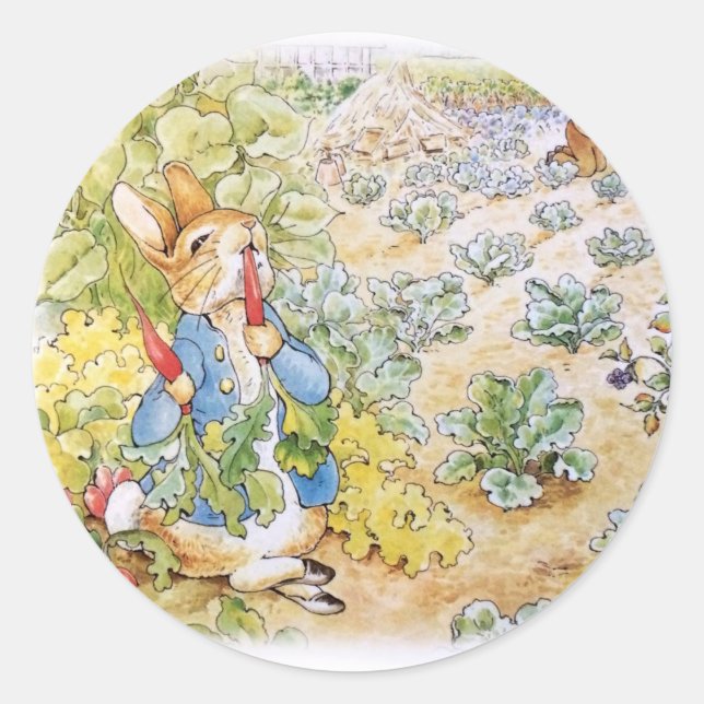 Peter the Rabbit Classic Round Sticker (Front)