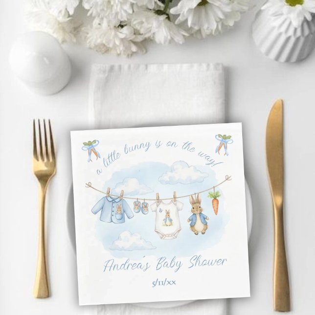Peter the Rabbit Clothesline Baby Shower Napkins (Creator Uploaded)