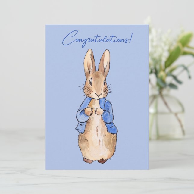 Peter the rabbit Congratulations greeting Invitation (Standing Front)