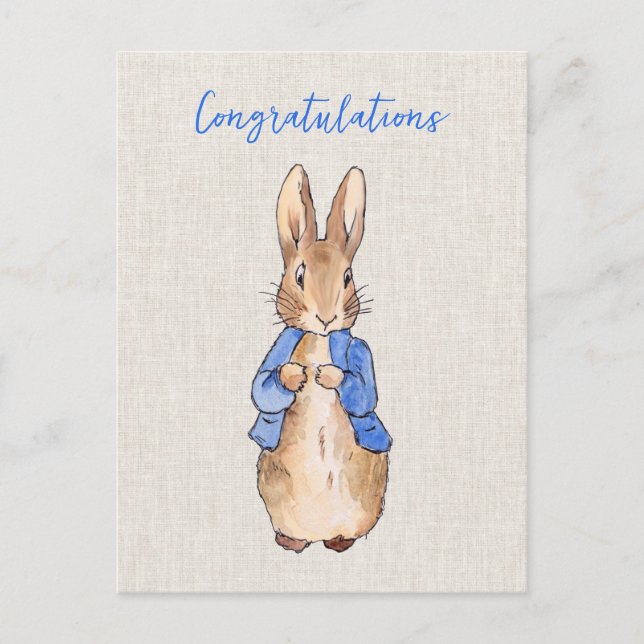 Peter the rabbit Congratulations Postcard (Front)
