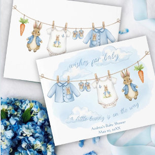 Peter the Rabbit Cute Clothesline Baby Shower   Guest Book