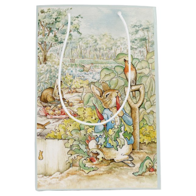 Peter the Rabbit Eating a Carrot Medium Gift Bag (Front)