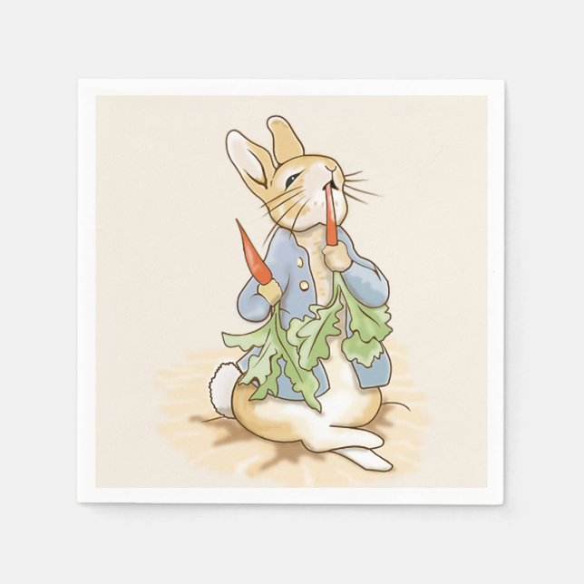 Peter the Rabbit Eating a Carrot    Napkin (Front)