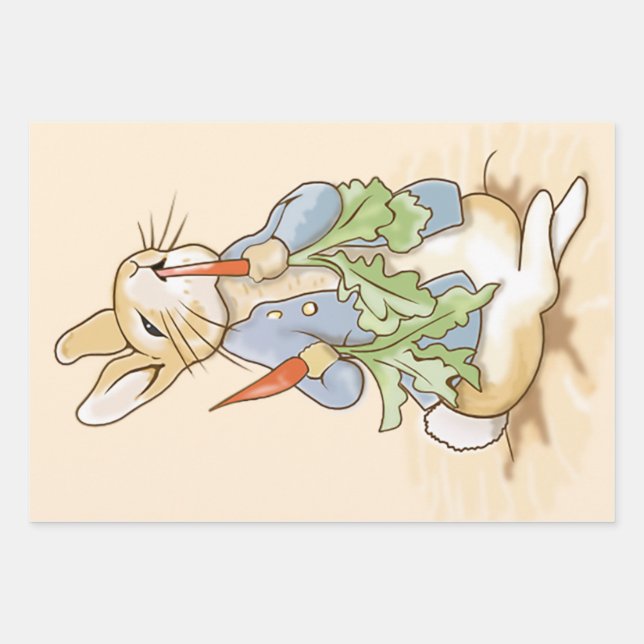 Peter the Rabbit Eating a Carrot    Wrapping Paper Sheet (Front)