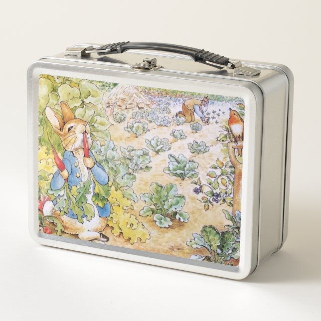 Peter the Rabbit Eating Carrots  Metal Lunch Box (Front)