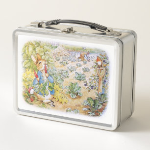 Peter the Rabbit Eating Carrots Metal Lunch Box