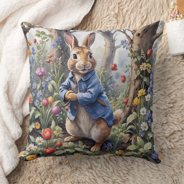 Peter the rabbit enchanted forest cushion (Blanket)
