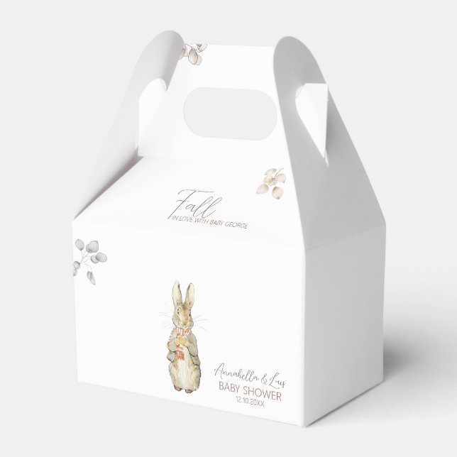Peter the Rabbit Fall Autumn Winter Baby Shower Favour Box (Front Side)