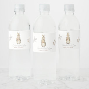 Peter the Rabbit Fall Autumn Winter Baby Shower Water Bottle Label