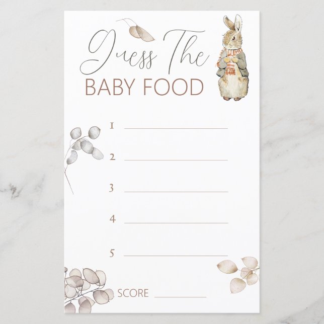 Peter the Rabbit Fall Guess the Baby Food Game (Front)