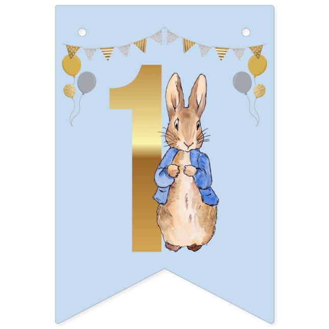 Peter the Rabbit First Birthday Bunting (First Flag)