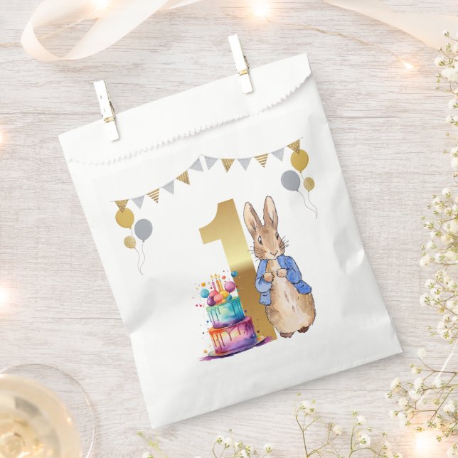 Peter the Rabbit First Birthday Favour Bags (Clipped)