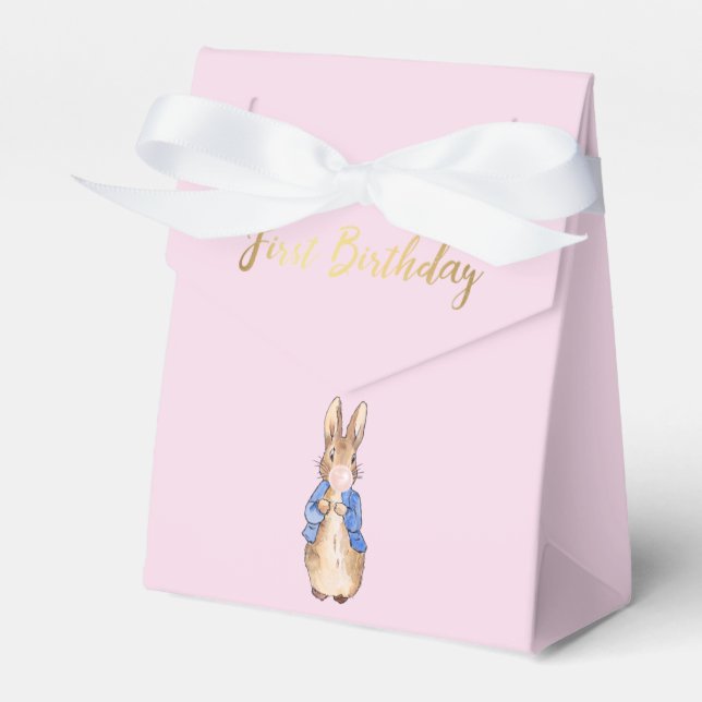 Peter the Rabbit First Birthday Favour Box (Front Side)