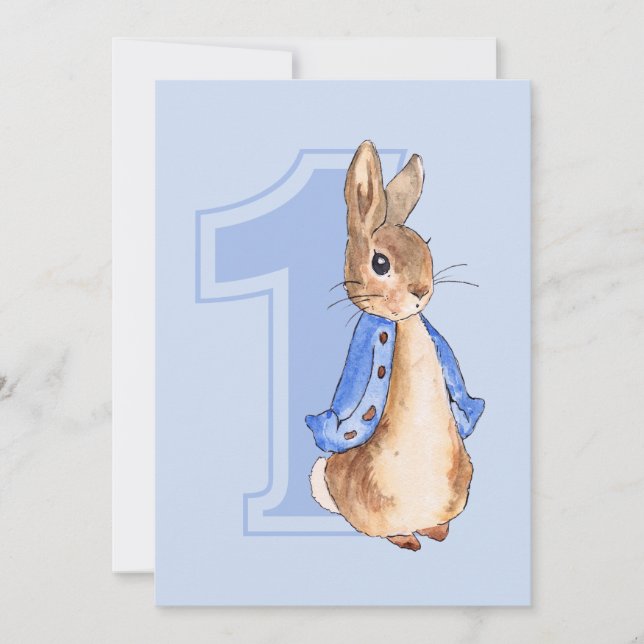 Peter the Rabbit First Birthday Invitation (Front)
