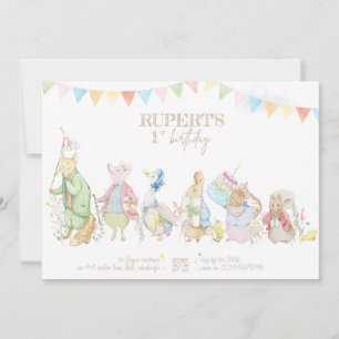 Peter the Rabbit First Birthday Invitation