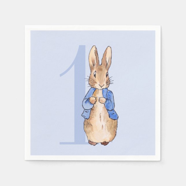 Peter the Rabbit First Birthday Napkin (Front)