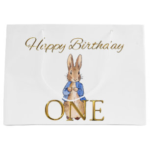 Peter the rabbit First Birthday ONE Large Gift Bag