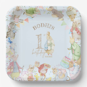 Peter the Rabbit First Birthday Paper Plate