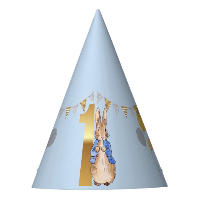 Peter the Rabbit First Birthday Party Hat (Front)