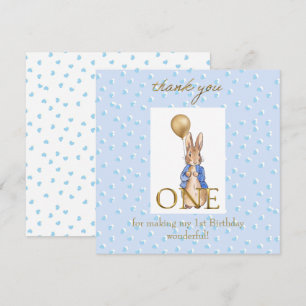 Peter the rabbit First Birthday  Thank You Card