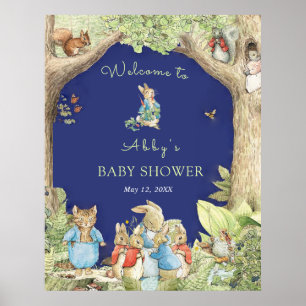 Peter the Rabbit Forest Friends Shower Welcome Poster