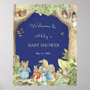 Peter the Rabbit Forest Friends Shower Welcome Poster