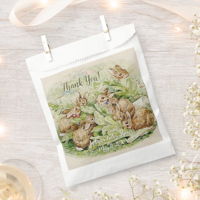Peter the Rabbit Garden Baby Shower Favour Bags (Clipped)
