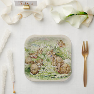 Peter the Rabbit Garden Baby Shower Paper Plate