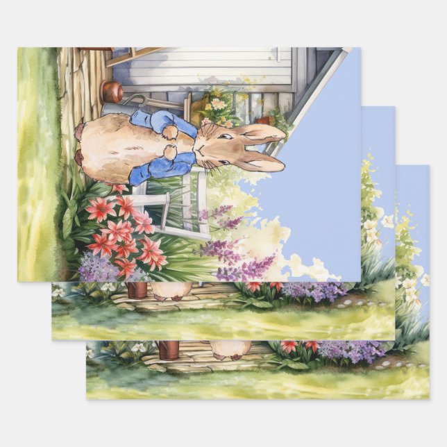 Peter the Rabbit Garden Shed Wrapping Paper Sheet (Set)