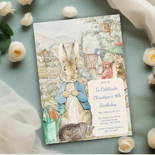 Peter the Rabbit Garden Storybook Birthday  Invitation