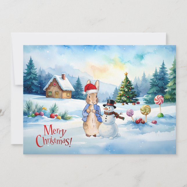 Peter the rabbit Ginger bread house Holiday Card (Front)