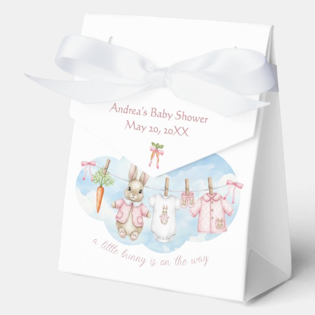 Peter the Rabbit Girl Clothesline Baby Shower   Favour Box (Front)