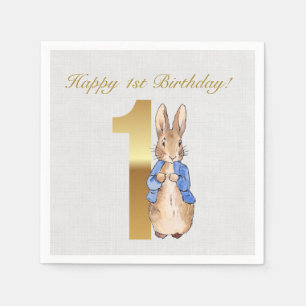 Peter the Rabbit Happy 1st Birthday Napkin