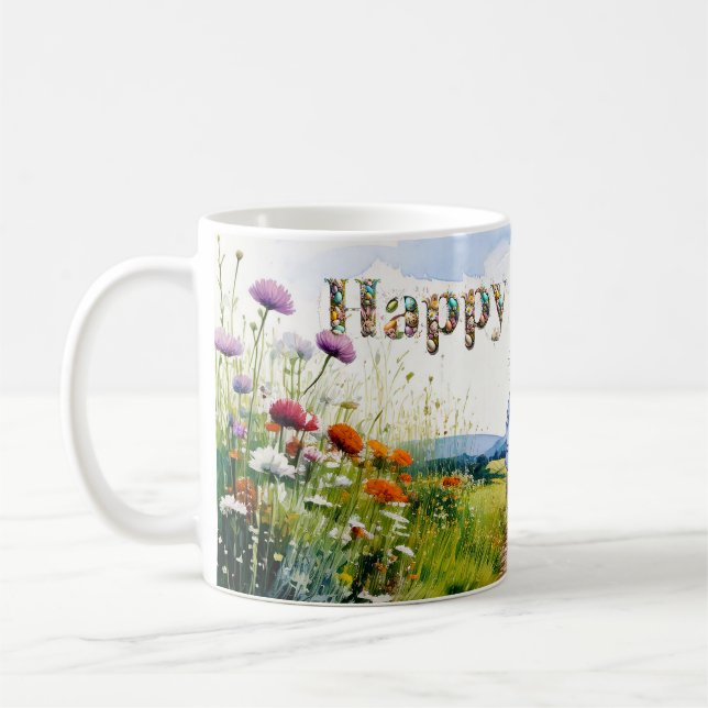 Peter the Rabbit Happy Easter Coffee Mug (Left)
