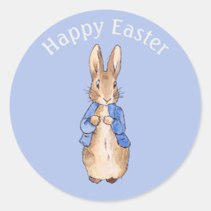 Peter the rabbit Happy Easter greeting Classic Round Sticker