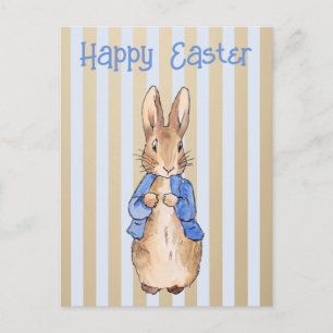 Peter the rabbit Happy Easter greeting Holiday Postcard