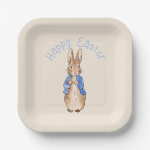 Peter the rabbit Happy Easter greeting Paper Plate