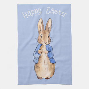 Peter the rabbit Happy Easter greeting Tea Towel