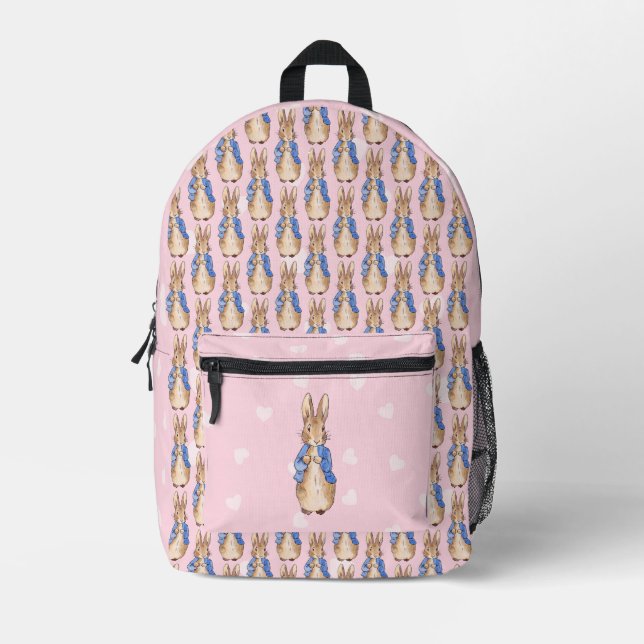 Peter the rabbit heart pattern printed backpack (Front)