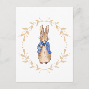 Peter the Rabbit Holding a Blue Butterfly Postcard