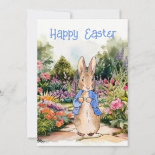 Peter the Rabbit in his garden Happy Easter Holiday Card